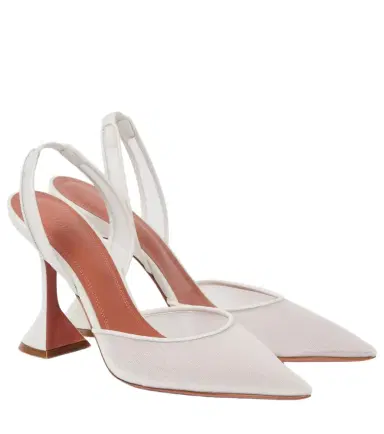 Amina Muaddi Holli mesh slingback pumps | Thumbnail 1