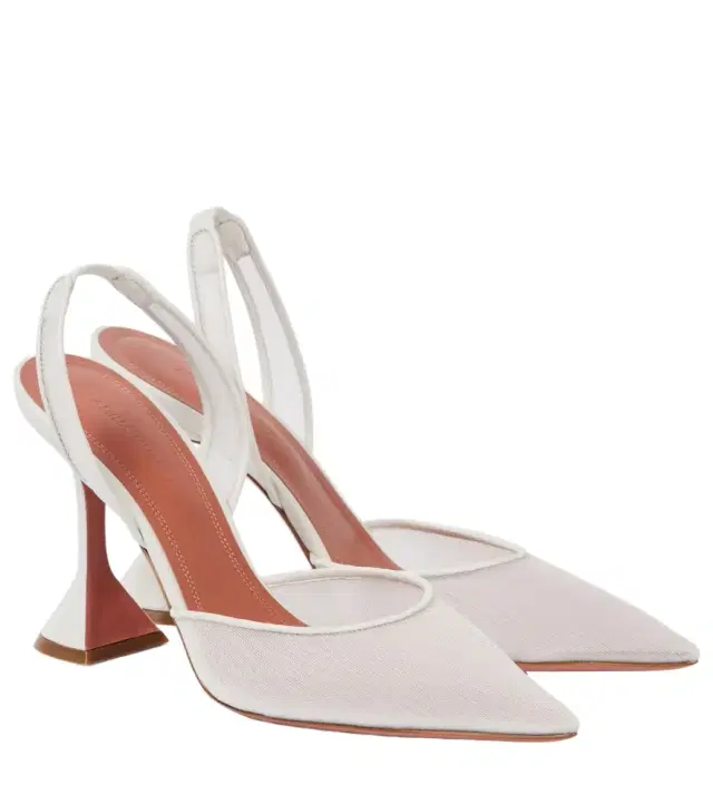 Amina Muaddi Holli mesh slingback pumps