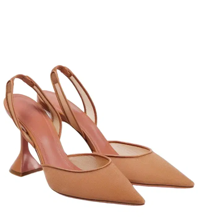 Amina Muaddi Holli mesh slingback pumps