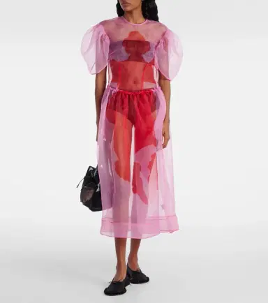 Simone Rocha Printed organza midi dress | Thumbnail 2