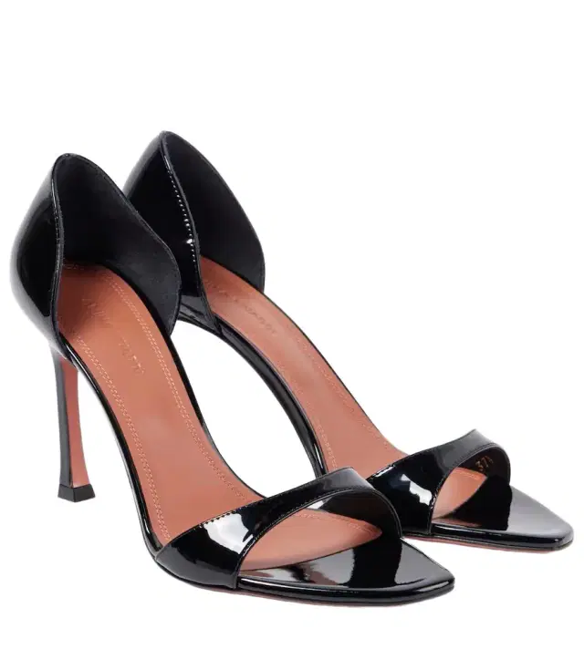 Amina Muaddi Agnese 95 patent leather sandals