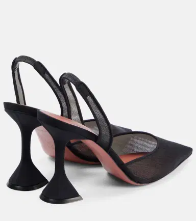 Amina Muaddi Holli mesh slingback pumps | Thumbnail 4