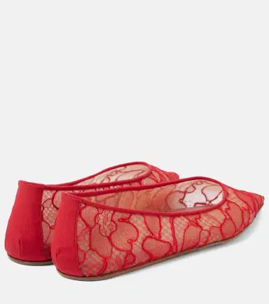 Amina Muaddi Barbara lace ballet flats | Thumbnail 5