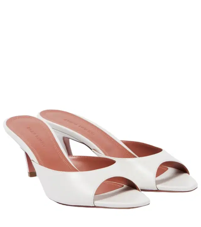 Amina Muaddi Alexa 60 leather mules