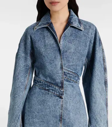 Alaïa Alaïa Asymmetric denim coat | Thumbnail 4 Alaïa Alaïa Asymmetric denim coat | Thumbnail 4