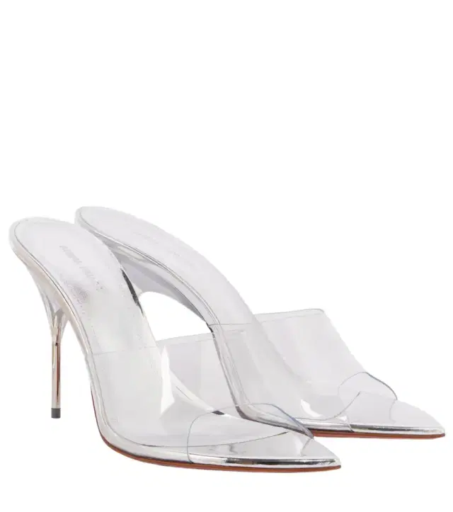 Amina Muaddi Bianca Glass 95 PVC mules