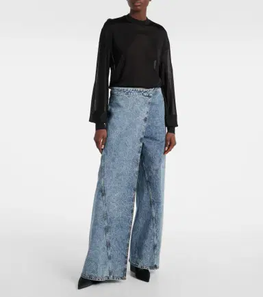Alaia Alaïa Wide-leg wrap jeans | Thumbnail 3 Alaia Alaïa Wide-leg wrap jeans | Thumbnail 3