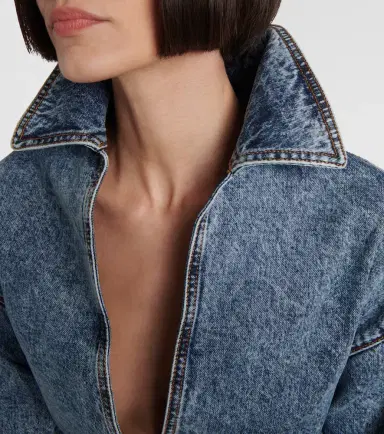 Alaïa Alaïa Asymmetric cropped denim jacket | Thumbnail 5