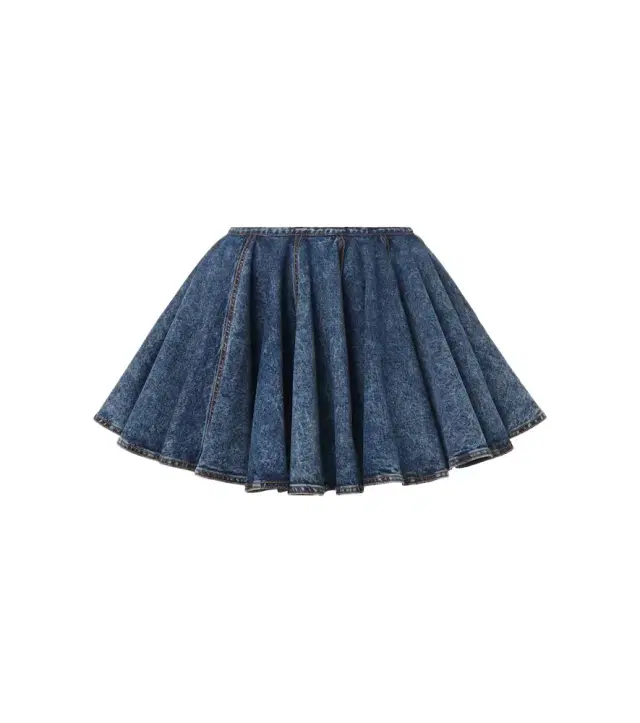 Alaia Alaïa Pleated denim miniskirt
