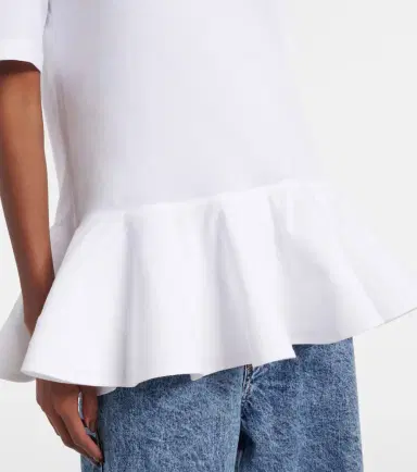 Alaïa Alaïa Peplum cotton jersey T-shirt | Thumbnail 2