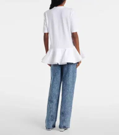 Alaïa Alaïa Peplum cotton jersey T-shirt | Thumbnail 3