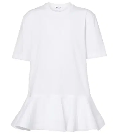 Alaïa Alaïa Peplum cotton jersey T-shirt | Thumbnail 1