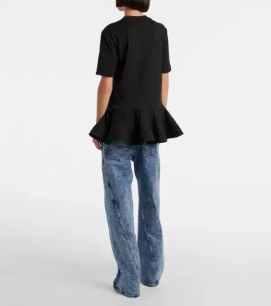 Alaïa Alaïa Peplum cotton jersey T-shirt | Thumbnail 4