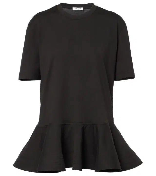 Alaia Alaïa Peplum cotton jersey T-shirt