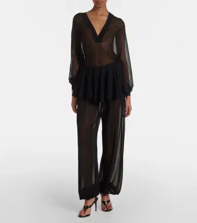 Alaïa Alaïa Sheer hooded bodysuit | Thumbnail 4
