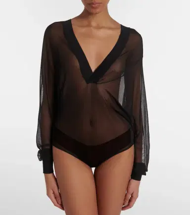 Alaïa Alaïa Sheer hooded bodysuit | Thumbnail 5