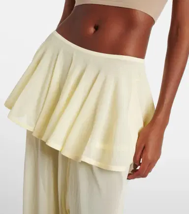 Alaia Alaïa Mid-rise semi-sheer wide-leg pants | Thumbnail 2