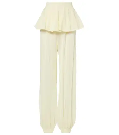 Alaia Alaïa Mid-rise semi-sheer wide-leg pants | Thumbnail 1