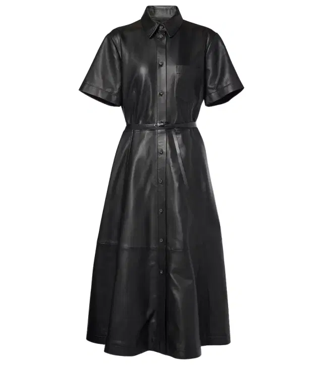 Kiera leather shirt dress