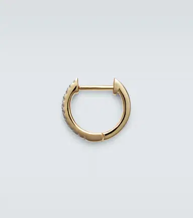 Mateo 14kt gold single hoop earring with diamonds | Thumbnail 2 Mateo 14kt gold single hoop earring with diamonds | Thumbnail 2
