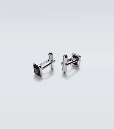 Mateo Sterling silver cufflinks with onyx | Thumbnail 2