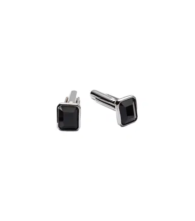Mateo Sterling silver cufflinks with onyx | Thumbnail 1