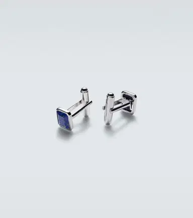 Mateo Sterling silver cufflinks with lapis lazuli | Thumbnail 2