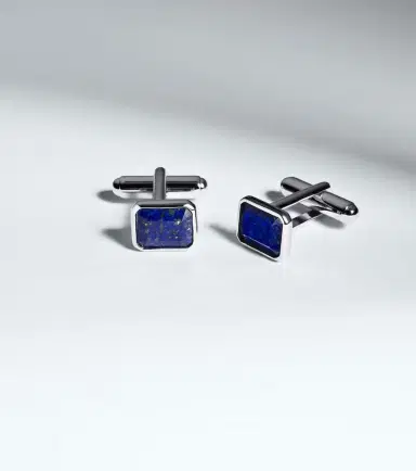 Mateo Sterling silver cufflinks with lapis lazuli | Thumbnail 3