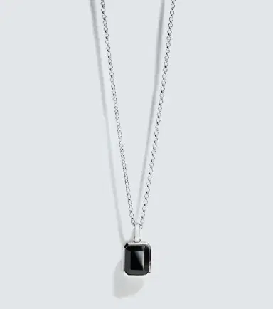 Mateo Sterling silver pendant necklace with onyx | Thumbnail 2