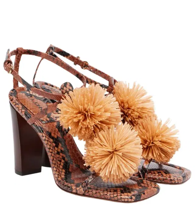 Ulla Johnson Isolde raffia-trimmed leather sandals