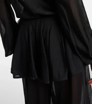 Alaïa Alaïa Mid-rise semi-sheer wide-leg pants | Thumbnail 2