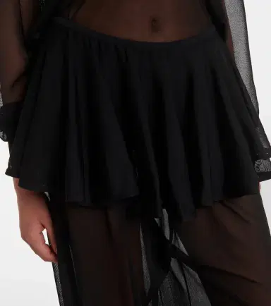 Alaïa Alaïa Mid-rise semi-sheer wide-leg pants | Thumbnail 5