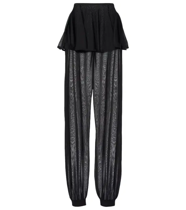 Alaïa Mid-rise semi-sheer wide-leg pants
