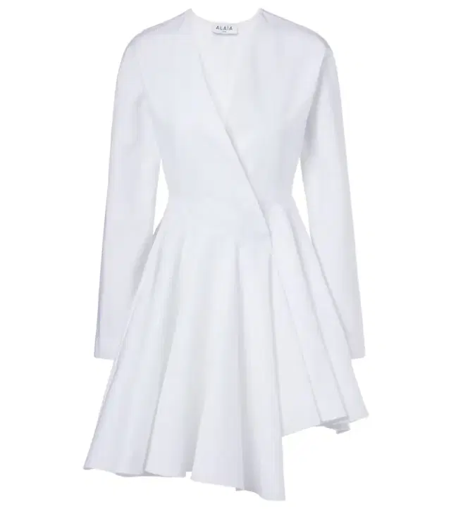 Alaïa Asymmetric cotton minidress