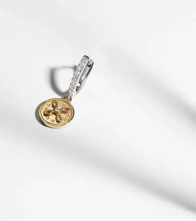 Foundrae True Love Mini 18kt yellow and white gold single earring with diamonds | Thumbnail 6 Foundrae True Love Mini 18kt yellow and white gold single earring with diamonds | Thumbnail 6