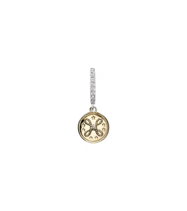 FoundRae True Love Mini 18kt yellow and white gold single earring with diamonds