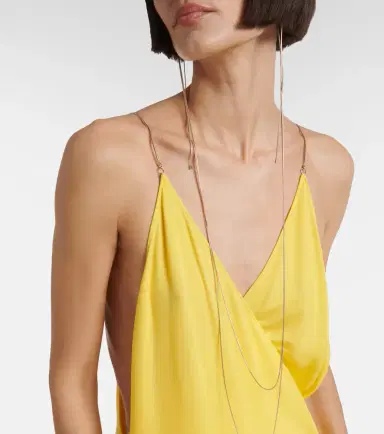 Alaïa Alaïa Asymmetric jersey slip dress | Thumbnail 4