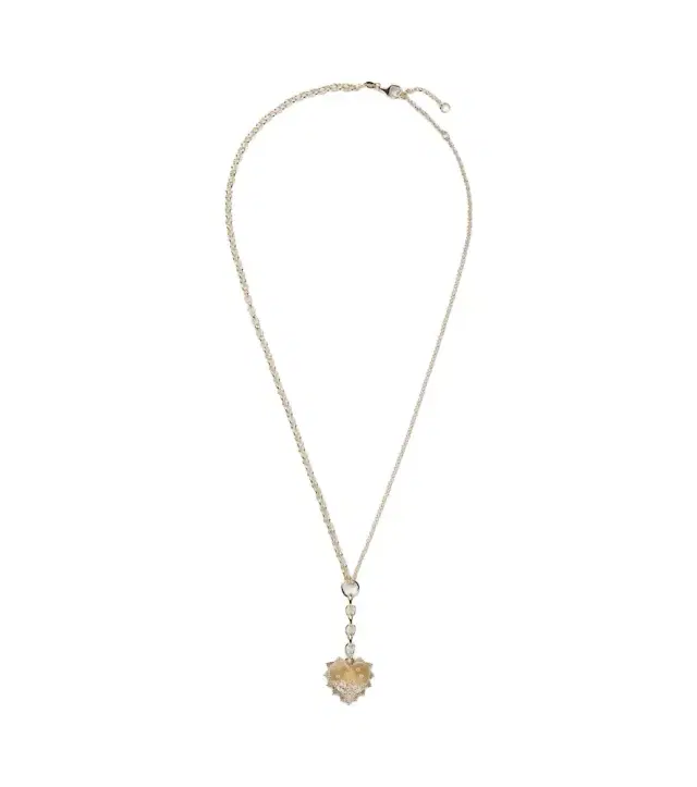 FoundRae Heart Medium 18kt gold chain necklace with diamonds