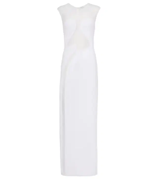 Alaïa Mesh-trimmed maxi dress
