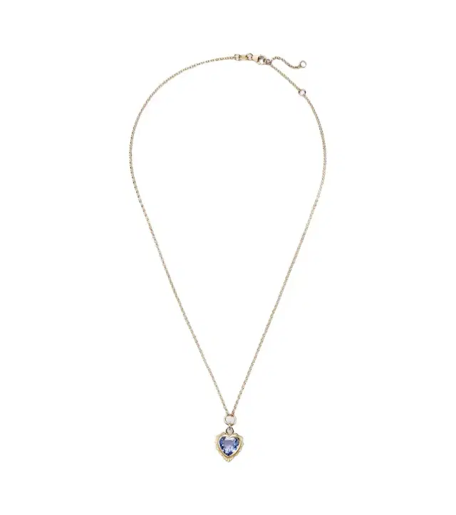 FoundRae Gemstone Heart 18kt gold pendant necklace with tanzanite