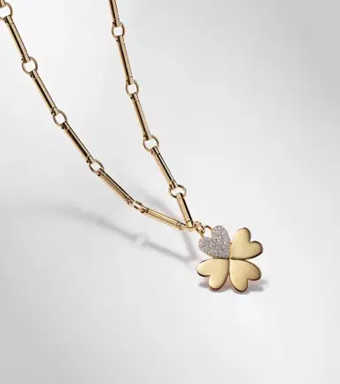 Foundrae Four Heart Clover 18kt gold necklace with diamonds | Thumbnail 3 Foundrae Four Heart Clover 18kt gold necklace with diamonds | Thumbnail 3