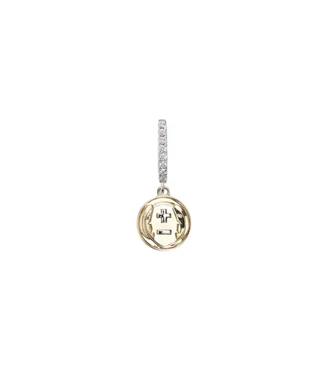 FoundRae Vivacity Mini 18kt yellow and white gold single earring with diamonds