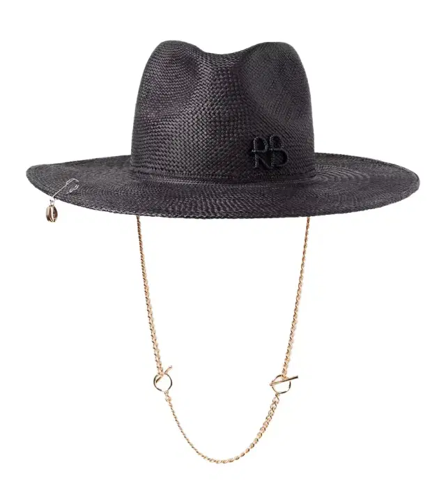 Ruslan Baginskiy Logo chain-detail straw fedora