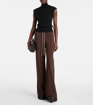 Rick Owens Dietrich Drawstring crêpe cady straight pants | Thumbnail 4