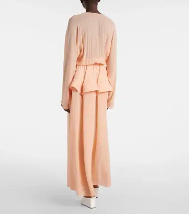 Alaïa Alaïa Peplum georgette maxi dress | Thumbnail 3