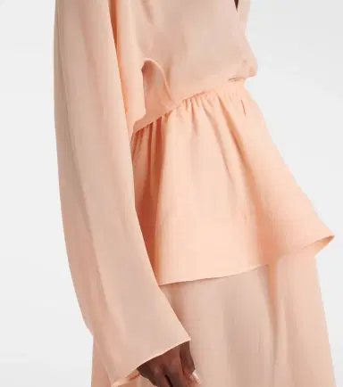 Alaïa Alaïa Peplum georgette maxi dress | Thumbnail 4