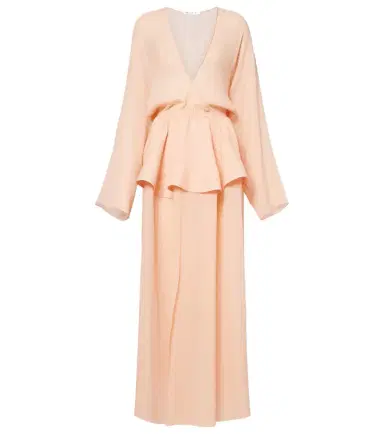 Alaïa Alaïa Peplum georgette maxi dress | Thumbnail 1