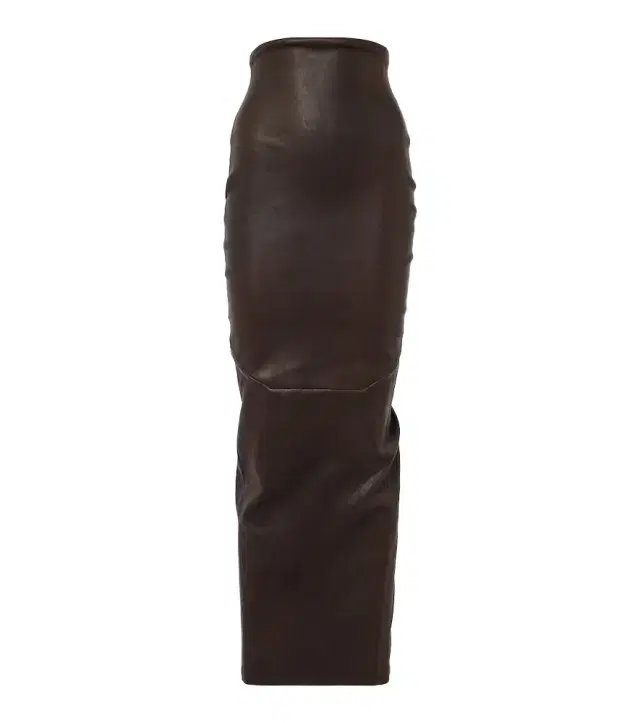 Rick Owens Dirt Pillar leather and cotton maxi skirt