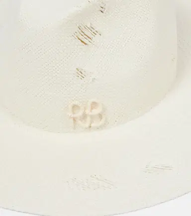 Ruslan Baginskiy Faux pearl-embellished straw fedora | Thumbnail 4