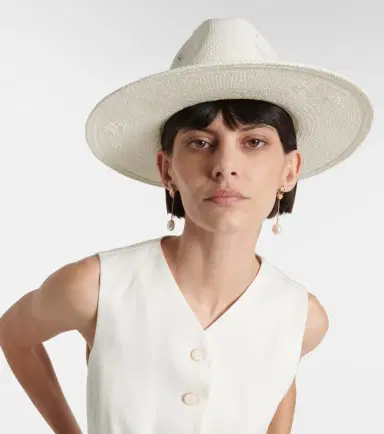 Ruslan Baginskiy Faux pearl-embellished straw fedora | Thumbnail 5